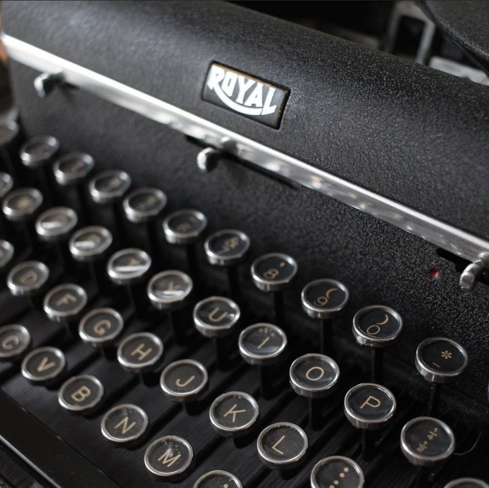 Close-up of vintage typewriter keys